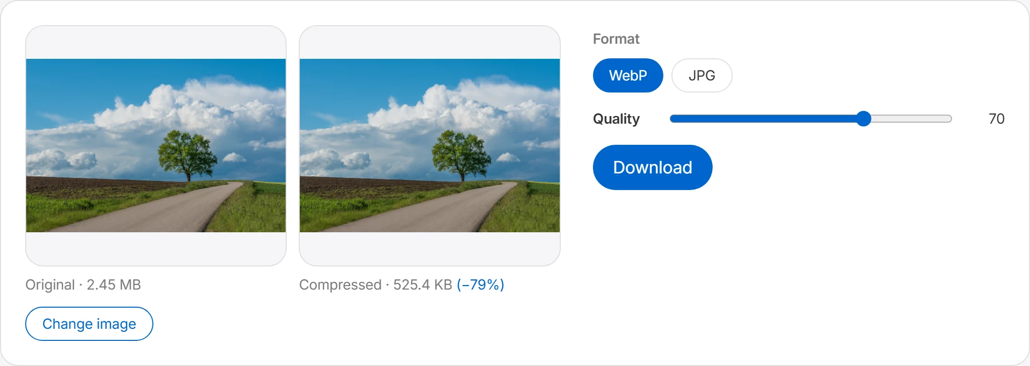 Format und Qualität einstellen