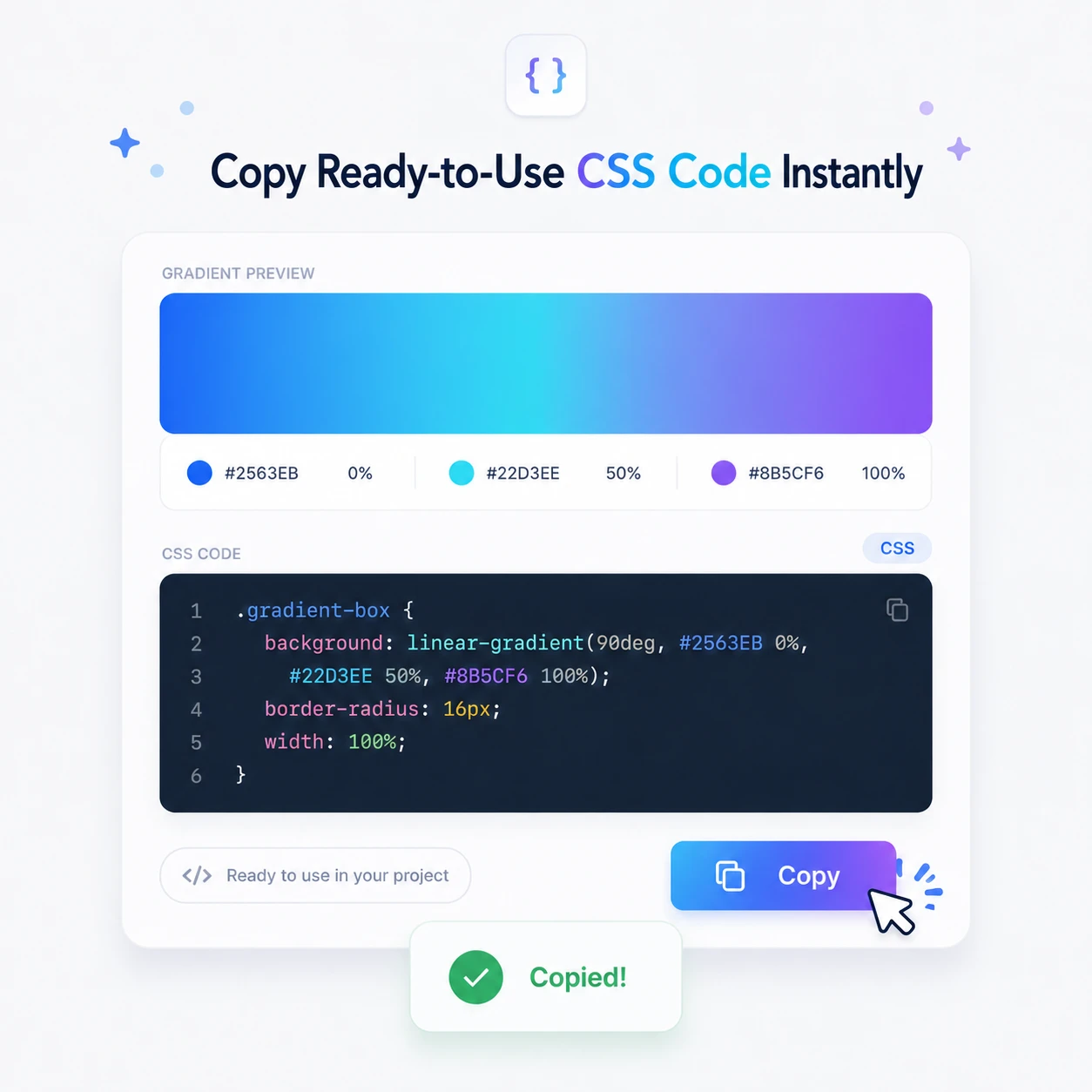 Den fertigen CSS-Code direkt kopieren